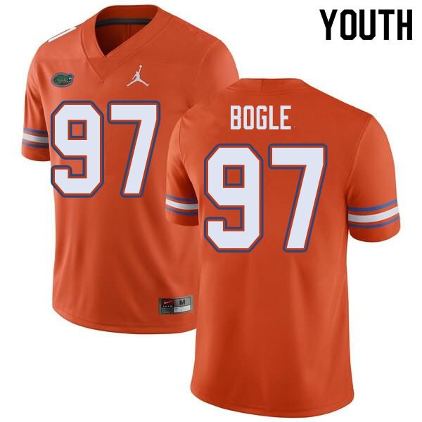 NCAA Florida Gators Khris Bogle Youth #97 Jordan Brand Orange Stitched Authentic College Football Jersey NMQ3664FA